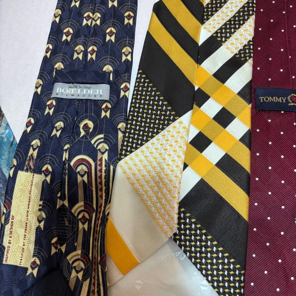 Men's Vintage & Modern‎ Necktie Lot of 9 Ties Novelty Prints Designer Brands